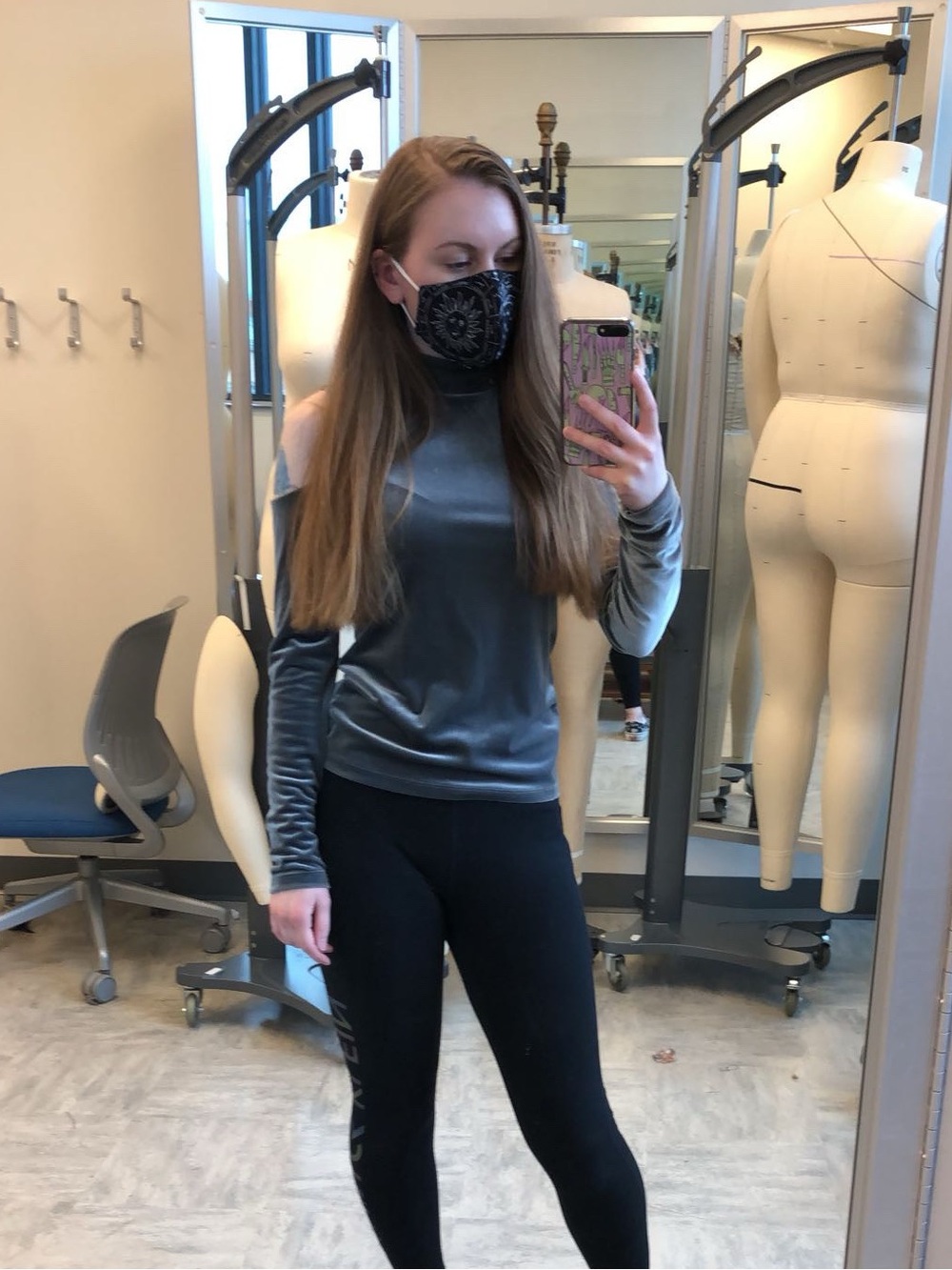 Velvet Off The Shoulder Long Sleeve Top